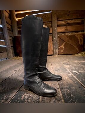 Ariat 55101 Heritage Riding Boots Equestrian Leather Regular Calf Black Size 8.5